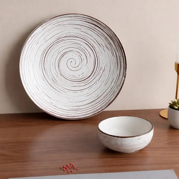 Brown Spiral Dinner Set of 2