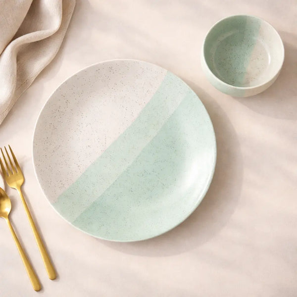 TT Green Matte Ceramic Dinner Set - 8 pieces