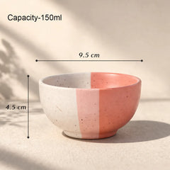 TT Pink Matte Ceramic Dinner Set 12 Piece for Family of 6 Plates and Bowls