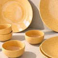 Mustard Marble Ceramic Dinner Set - 12 Pieces