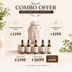 Electric Buddha Ceramic Aroma Diffuser & 5 Essential Aroma Oils Set