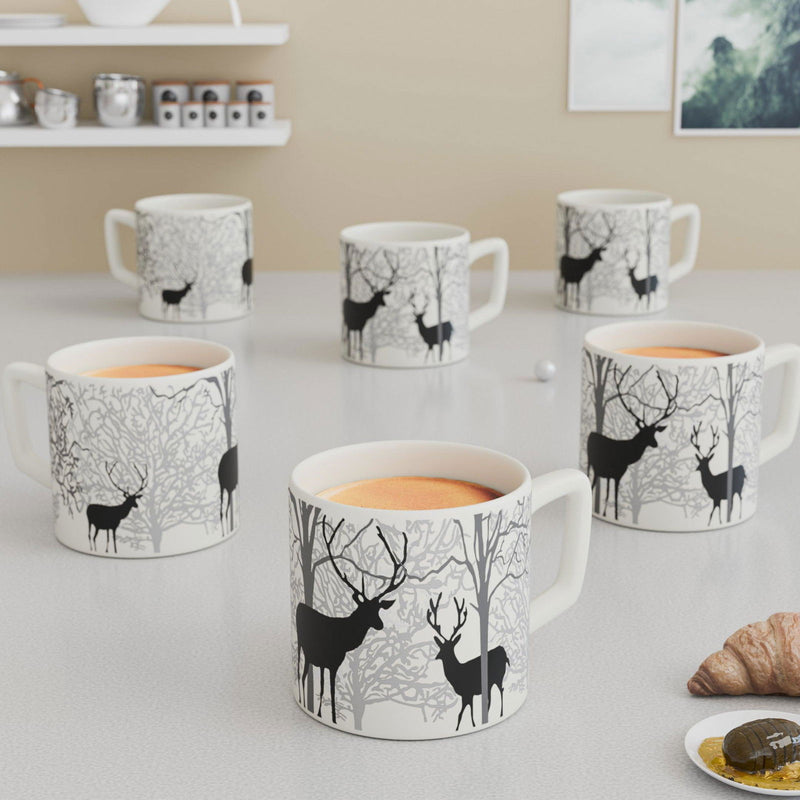 Forest Stag Tea Cup Set Of 6 - The Earth Store - Tea Cups