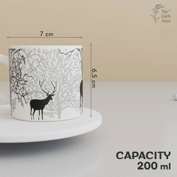 Forest Stag Tea Cup Set Of 6 - The Earth Store - Tea Cups
