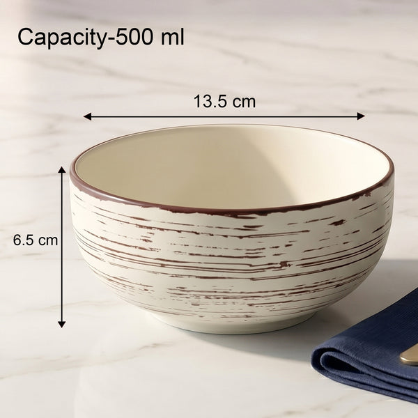 Brown Spiral Ceramic Snack Bowl Set Of 2