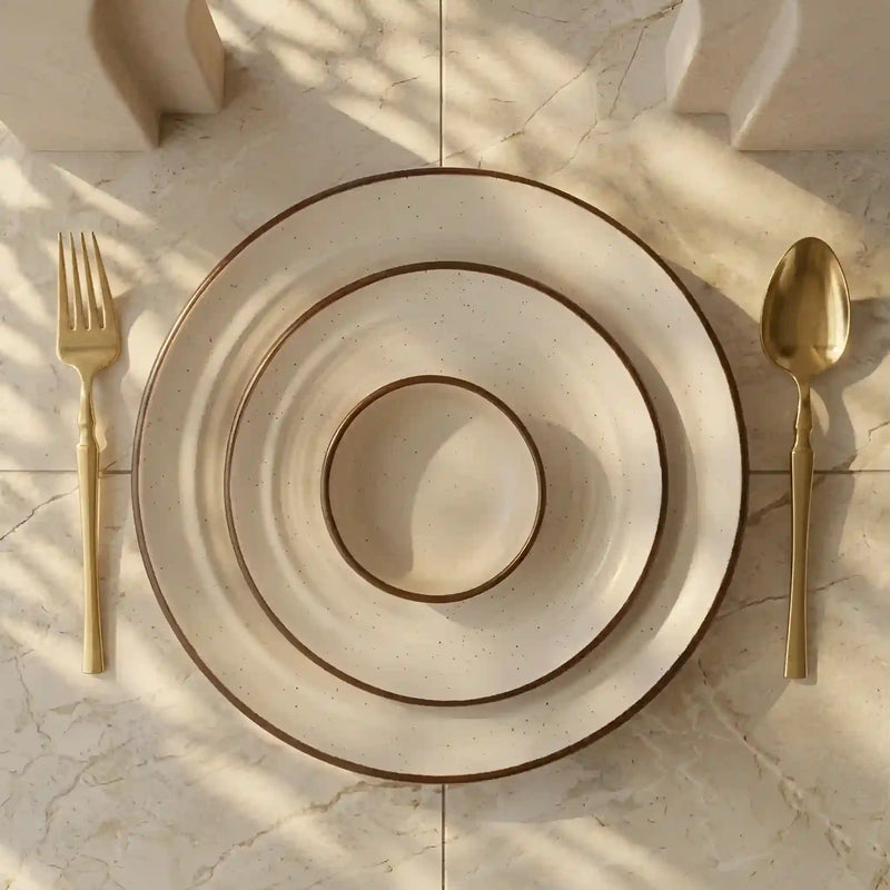 Spiral White 18-Piece Ceramic Dinner Set For 6