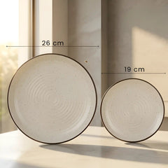 Spiral White 18-Piece Ceramic Dinner Set For 6