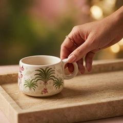 Tropical Morning Ceramic Tea Kettle Cup Set of 6