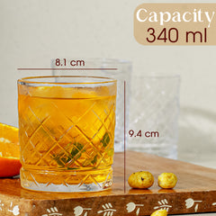 Starburst Whiskey Rocks Glass Set of 6 220ML