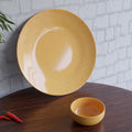 Glossy Mustard Ceramic Dinner Plate with Serving Bowl