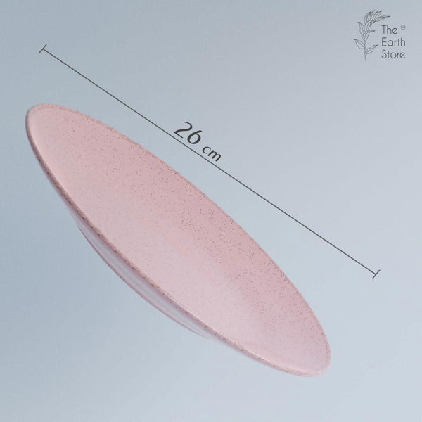 Glossy Pink 2 Ceramic Dinner Plate with 2 Serving Bowl - The Earth Store - Dinnerware
