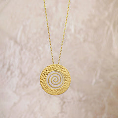 Gold Spiral Charm Pendant - The Earth Store - Fashion Accessories