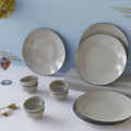 Grey Marble Ceramic Dinner Set - 12 pieces ( 6 Plates + 6 Bowls )