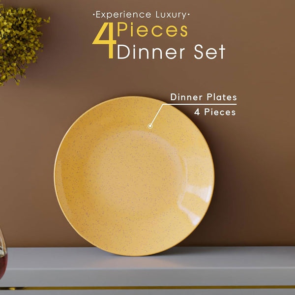 Handcrafted Mustard Marble Ceramic Set of 4 - The Earth Store - Dinnerware