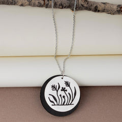 Herbal Wooden Back Pendant - The Earth Store - Fashion Accessories