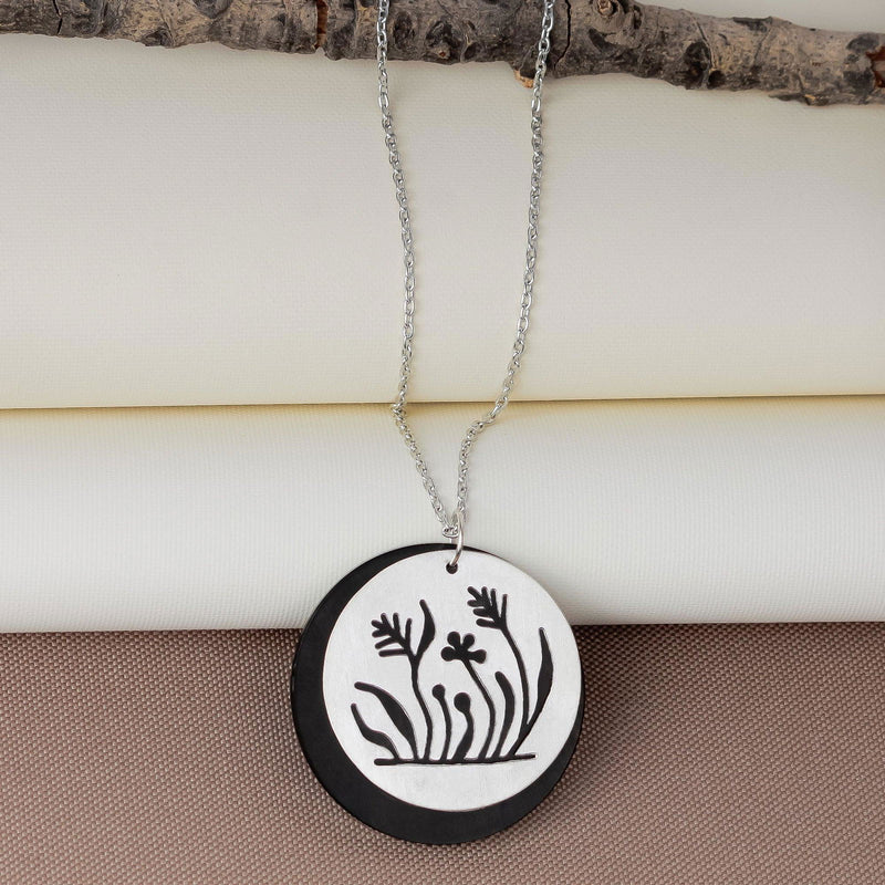 Herbal Wooden Back Pendant - The Earth Store - Fashion Accessories