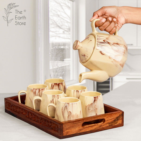 Ivory Italian Morning Tea Set - The Earth Store - Tea Sets