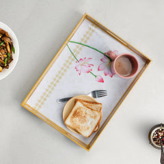 Lotus Wooden Serving Tray Large