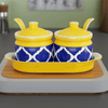 Moroccan Yellow Blue Carpet Pickle Jar(Set of 2)