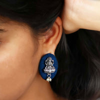 Oval Charm Lakshmi Earrings