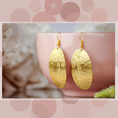 Oval Hammered Earrings - The Earth Store - Fashion Accessories