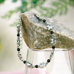 Oxidized Elephant Chain Link Bracelet - The Earth Store - Fashion Accessories
