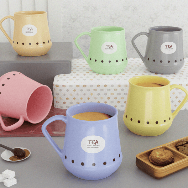 Pastel Conical Tea Cups (Set of 6) - The Earth Store - Cup Sets