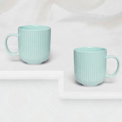 Pastel Fringe Green Ceramic Coffee (Set of 4) - The Earth Store - Mug Set