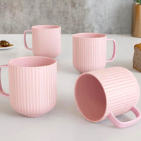 Pastel Fringe Pink Ceramic Coffee (Set of 4)