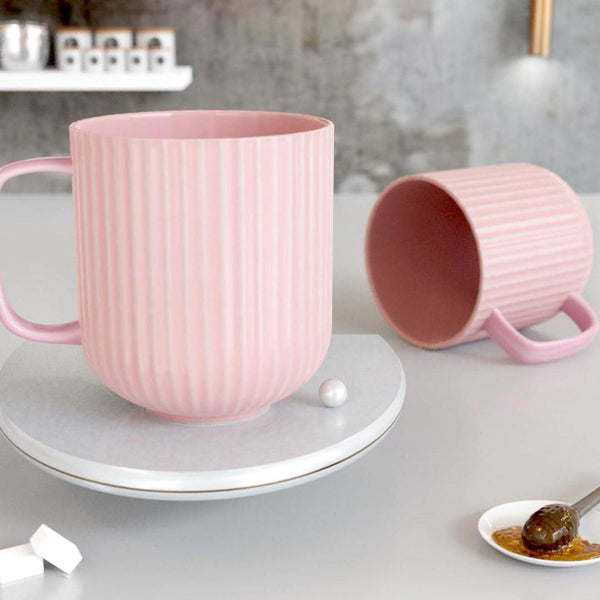 Pastel Fringe Pink Ceramic Coffee (Set of 4) - The Earth Store - Mug Set