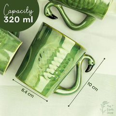 Pottery Green Flamingo Coffee Mug (Set of 4) - The Earth Store - Mug Set