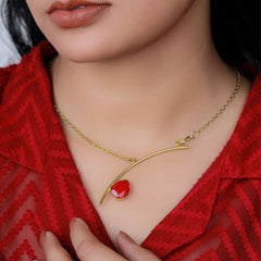 Red Stone Classic Pendent - The Earth Store - Fashion Accessories