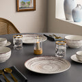 Brown Spiral Ceramic Dinner Plates Set of 6