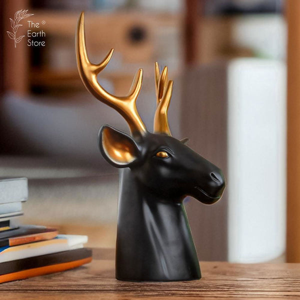 Royal Reindeer Head with Copper Horns - The Earth Store - home decor