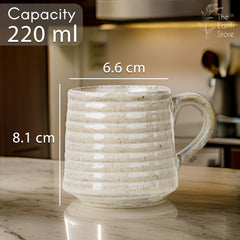 Sage Cream Ceramic Bowls and Tea Cup Combo | Microwave and Dishwasher Safe