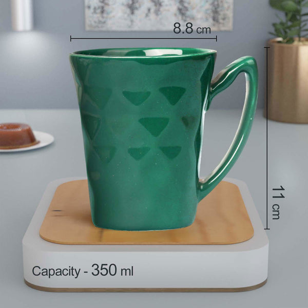 Conical Teal Diamond Coffee Mug Set Of 6 - The Earth Store - Mug Set