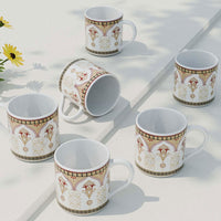 Golden Dmask Tea Cup Set Of 6