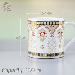 Set Of 6 Golden Dmask Tea Cup - The Earth Store - Tea Cups