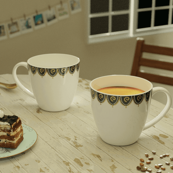 Royal White Bone China Tea Cup Set Of 6 - The Earth Store - Tea Cups