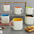 Set of 6 Ceramic Tea Cups - White Matte