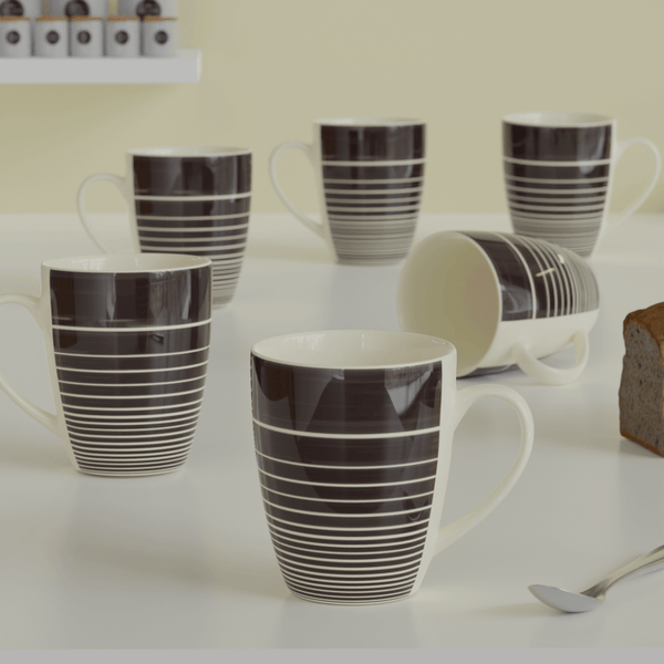 Ring Brown Mugs Set of 6 - The Earth Store - Mug Set