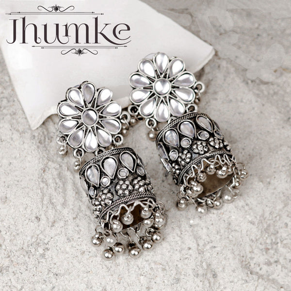 Silver Afgani Jhumka - The Earth Store - Fashion Accessories