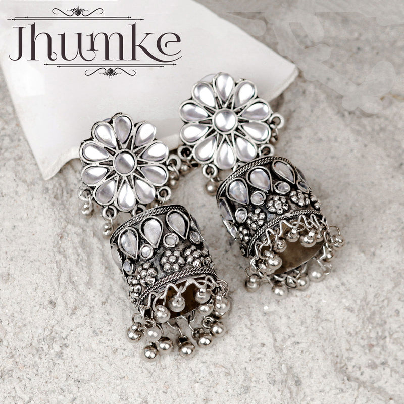 Silver Afgani Jhumka - The Earth Store - Fashion Accessories