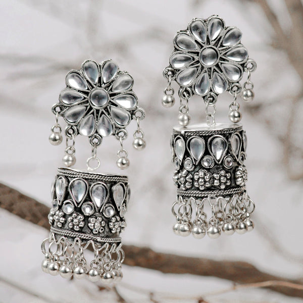 Silver Afgani Jhumka - The Earth Store - Fashion Accessories