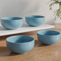 Sky Blue Marble Ceramic Bowl Set Of 4