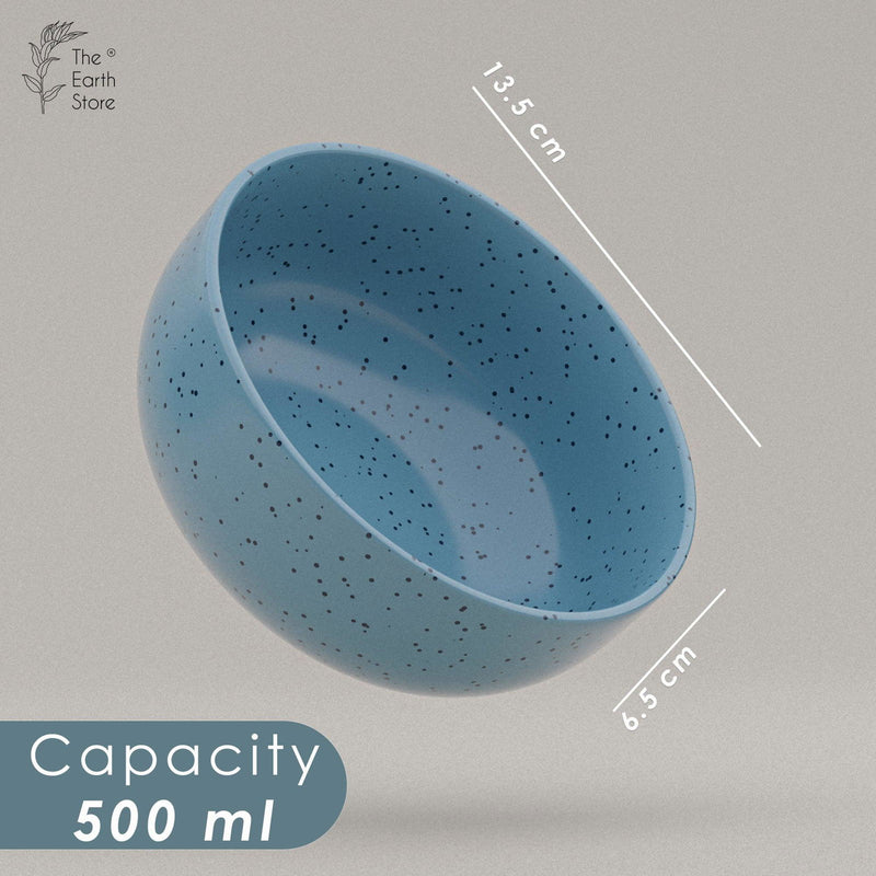Sky Blue Marble Ceramic Bowl Set Of 4 - The Earth Store - Bowl