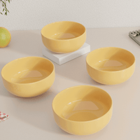 Solid Mustard Color Ceramic Bowl Set Of 4