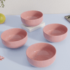 Solid Pink Ceramic Bowl Set Of 4