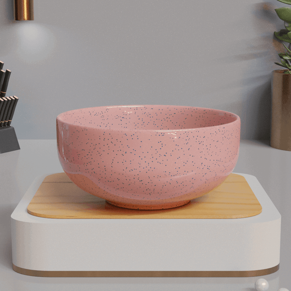 Solid Pink Ceramic Bowl Set Of 4 - The Earth Store - Bowl