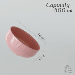 Solid Pink Ceramic Bowl Set Of 4 - The Earth Store - Bowl