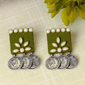 Square Coin Drop Earrings